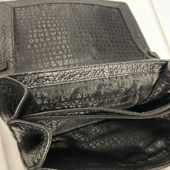 Kate Spade Black Pebbled Leather Everett Way Merrick Shoulder Bag Crossbody EUC - Picture 6 of 11